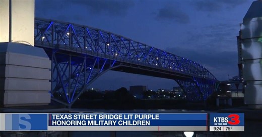 Bossier City, Shreveport mayors honor military children with purple bridge lighting