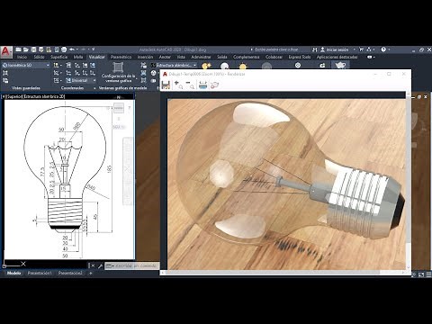 We converted a 2D light bulb drawing to 3D and rendered it in AUTOCAD