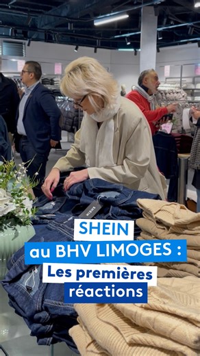 Quatre mois après son arrivée à Paris en pleine polémique, Shein a ouvert un corner de 400m² au BHV Limoges. Trop petit ? Plus cher qu'en ligne ? Ou bonne nouvelle ? Voici les premières réactions des clients croisés dans les rayons ce mercredi matin. | France 3 Nouvelle-Aquitaine