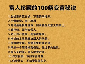 富人珍藏的100条变富秘诀