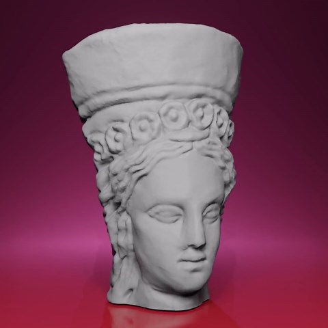 3D Printed Female Head Statue With Kalathos Crown - Inspired by the British Museum in London - Etsy