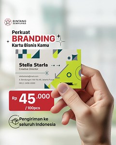 Kartu nama di Bintang Sempurna cuma 45 ribuan!! 😱 Gak cuma buat kontak info, kamu juga bisa perkuat branding bisnis/diri kamu dari kartu nama lho! Hanya dengan 45 ribuan kamu bisa dapetin 100 pcs kartu nama dengan design kesukaan kamu! | Bintang Sempurna