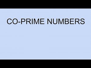 Co-Prime numbers