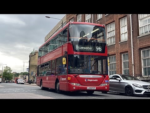 FRV + MASSIVE DIVERSION. Stagecoach Route 96 Bluewater - Woolwich. Scania Omnicity 15118 (LX09 FZP)