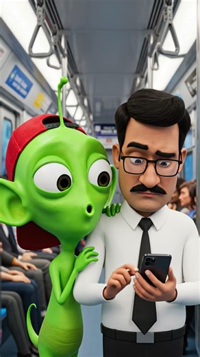 Alien Earth Funny Cartoon