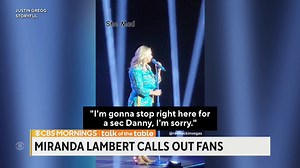 Country superstar Miranda Lambert stopped a concert mid-song to call out fans who were taking selfies — instead of listening to her sing: “I don’t like it at all.” | CBS Mornings