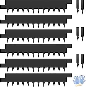 6PCS Metal Edging for Landscape - 40" L x 10" H Each (20ft Total),Metal Edging Border with 6 Clips, Galvanized Steel Edge for Lawn Yard