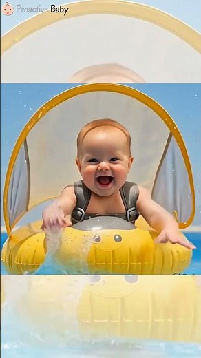 Mambobaby Float For Newborn Toddler Swimming Float With Canopy Yellow Duck