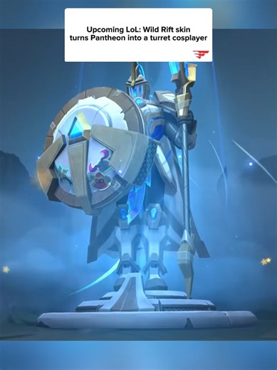 This is PEAK Pantheon skin 👌 SkinSpotlights reveals upcoming April Fools skin for Wild Rift, and one of them is literally named Turret Cosplay Pantheon. At a glance it looks like Pulsefire Pantheon, until you notice the cardboard 🤣 Is it going to be released over to League of Legends PC as well? We don't know yet. (via @skinspotlights) #leagueoflegends #wildrift #gaming