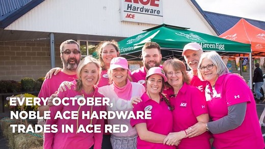 Red is usually the store color, but every October in honor of Breast Cancer Awareness, Noble Ace Hardware in NY goes pink! Inspired by store associate Sue’s battle, the team supports the cause by raising money and bringing the community together. #MyLocalAce | Ace Hardware