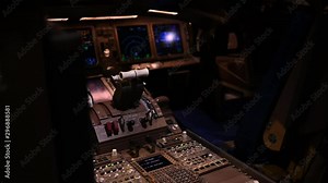 Empty cockpit of an airplane