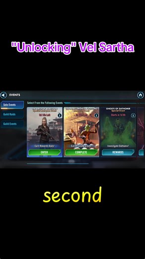 "Unlocking" Vel Sartha | Star Wars Galaxy of Heroes #swgoh #marquee #r...