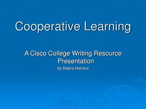 Cooperative Learning - SlideServe