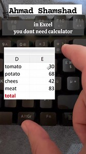 2.6K reactions · 364 shares | https://youtu.be/DtRy1HL1onQ?si=jq9QPKzyPRqowcE0 Sum in excel #shortcuts #tricks #asmr #Excel #microsoft | Ahmad Shamshad | Facebook