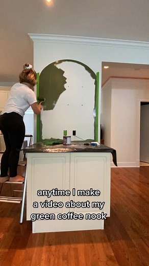 this color green just get the people going #coffeenook #homereno #kitchenreno