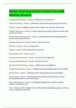 Barber State Board Exam Practice Test With Detailed Answers