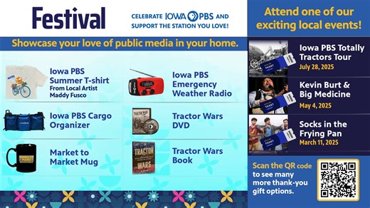 We LOVE our supporters who make public media possible! Donate to Iowa PBS and we have exciting exclusive events, custom commemorative gifts and expanded on-demand access to programming to express our gratitude >>> https://bit.ly/4hbIOlV | Iowa PBS
