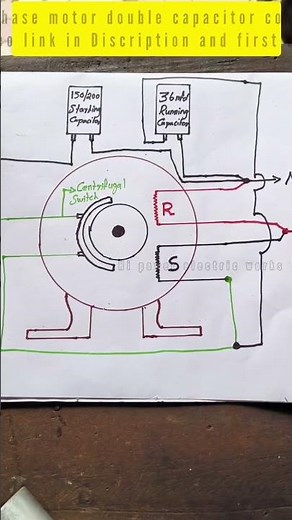 Single phase centrifugal switch double capacitor connection|Motor capacitor connection #shorts