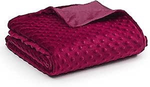 YnM Fuzzy Duvet Cover for Weighted Blankets (Red, 41''x60'')