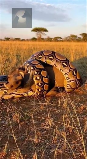 Python vs Warthog on the Savanna 🐍🐗 #animals #snake #warthog #wildliferescue #wildlife #動物