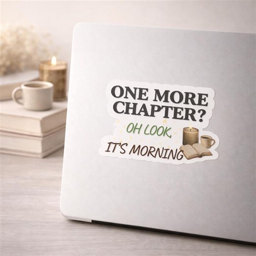 One More Chapter Vinyl Sticker, Funny Book Lover Laptop Water Bottle Decal - Etsy