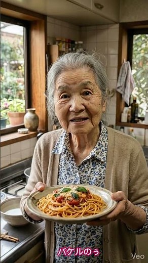 ai おばあちゃん 豆知識 #14 | パスタが生麺になる裏ワザ！？水2時間→1分茹でで激変🍝 #豆知識 #aiおばあちゃん