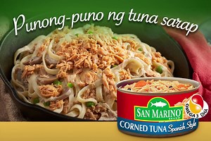 Punong-puno ng tuna sarap ang San Marino Corned Tuna that's rich in Omega-3 and is versatile for various recipes! Shop now and enjoy great deals online! | San Marino Corned Tuna