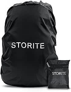 Storite Dust & Rain Cover for Backpack with Pouch, Waterproof Dustproof Bag Adjustable Cover for School, College,Office-1 PK