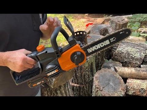 Worx 20v 10” Chainsaw Review, Cutting 10” Red Oak