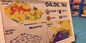 Ultimátní předpověď počasí. Na e-inku se nám kreslí radarový, družicový i teplotní pohled na Česko