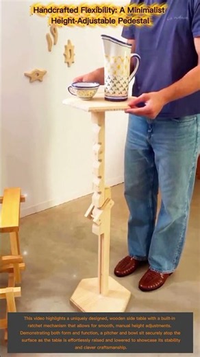 Genius Ratchet Mechanism! 🛠️ Handcrafted Adjustable Wooden Table
