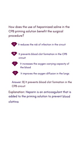 How does the use of heparinized saline in the CPB priming solution benefit the surgical procedure