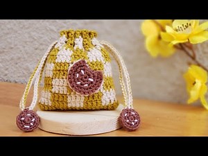 Crochet Mini Drawstring Pouch | Amigurumi Tutorial | SpringDay DIY