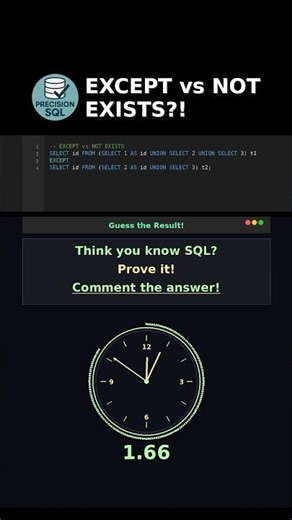 EXCEPT vs NOT EXISTS?! #EXCEPT