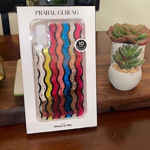Case-Mate PRABAL GURUNG Case for iPhone Xs Max WATERFALL Rainbow & Gold Glitter