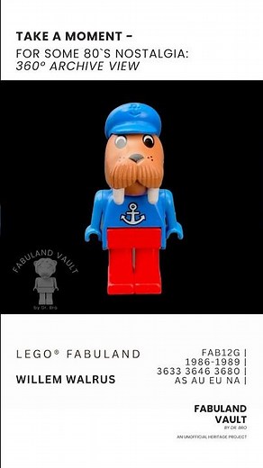 Take a moment for some 80`s Nostalgia: LEGO Fabuland Willem Walrus 360°