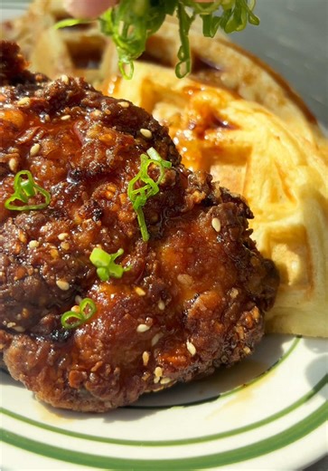 Crispy Fried Chicken & Scallion Waffles Recipe