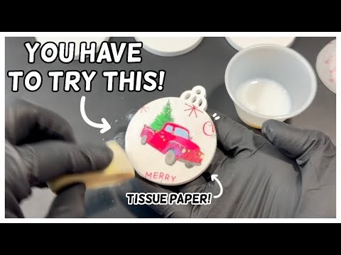Easy DIY Christmas Ornaments with TISSUE PAPER & RESINCRETE! SO Many Possibilites!! #christmascrafts