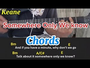 Somewhere only we know Keane Guitar chords tutorial lesson #guitarlesson