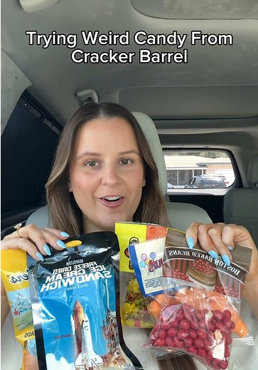 Trying weird candy from Cracker Barrel!🍬 #crackerbarrel #candy #foodie #foodtiktok #tastetest