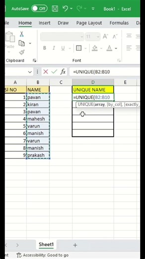 Excel UNIQUE Function Tutorial: Remove Duplicates in Seconds! (Beginner to Pro)"