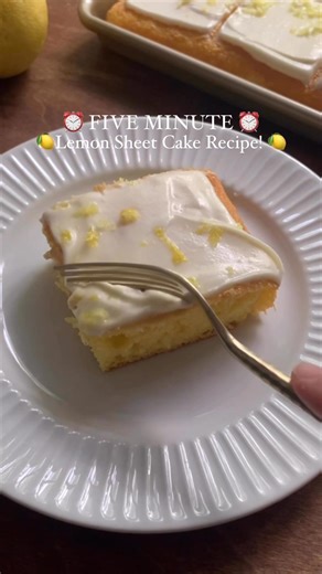 This Lemon Sheet Cake is proof that a box mix can still taste homemade — so easy, so bright, so good! 🍋💛 Ingredients 1 box lemon cake mix 1 box lemon pudding mix instant 1 cup water ½ cup vegetable oil 4 eggs Frosting Ingredients: 8 oz cream cheese softened ½ cup butter softened 2 cups confectioners’ sugar 2 teaspoons vanilla extract 1-2 tablespoons milk Instructions 1. Preheat oven to 350 degrees F. 2. In a large bowl, beat the cake mix, dry instant pudding, oil, water, and eggs until well bl