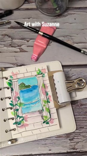 Watercolor & Ink painting🍃🌸#watercolor #painting #drawing