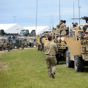 Exercise Swift Response, Phase 2. Yesterday saw French, Vehicle de L'Avant Blinde (VAB) and British Jackels. Both preparing for movement orders on Exercise Swift Response Phase 2. The joint force includes 3 PARA Battlegroup, including engineer, artillery, logistics, signals, medical, provost and ISTAR support; Apache attack helicopters from 4 Regiment Army Air Corps; and RAF Chinook and Puma support helicopters and C-130 Hercules transport aircraft. The training involves mass parachute jumps and