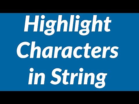Highlight Characters in String Using VBA