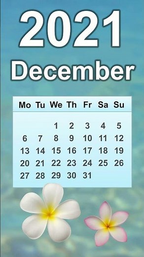 December 2021 Calendar