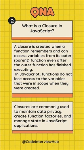 Closure in JavaScript Explained 🔥 #jsinterview #javascript #shorts #viral