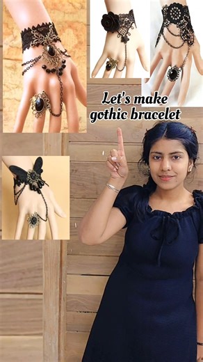 🖤Diy Gothic bracelets🖤 ‪@CreativeAnjalii‬ #diy #craft #shorts #viral #trending #handmade #kpop