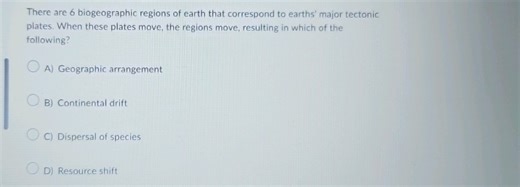 There are 6 biogeographic regions of earth that correspond to e... | Filo