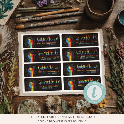 Return Address Label Template • Editable in Templett • Avery 5160 • 1×2.625" Printable | Gabrielle - Etsy UK